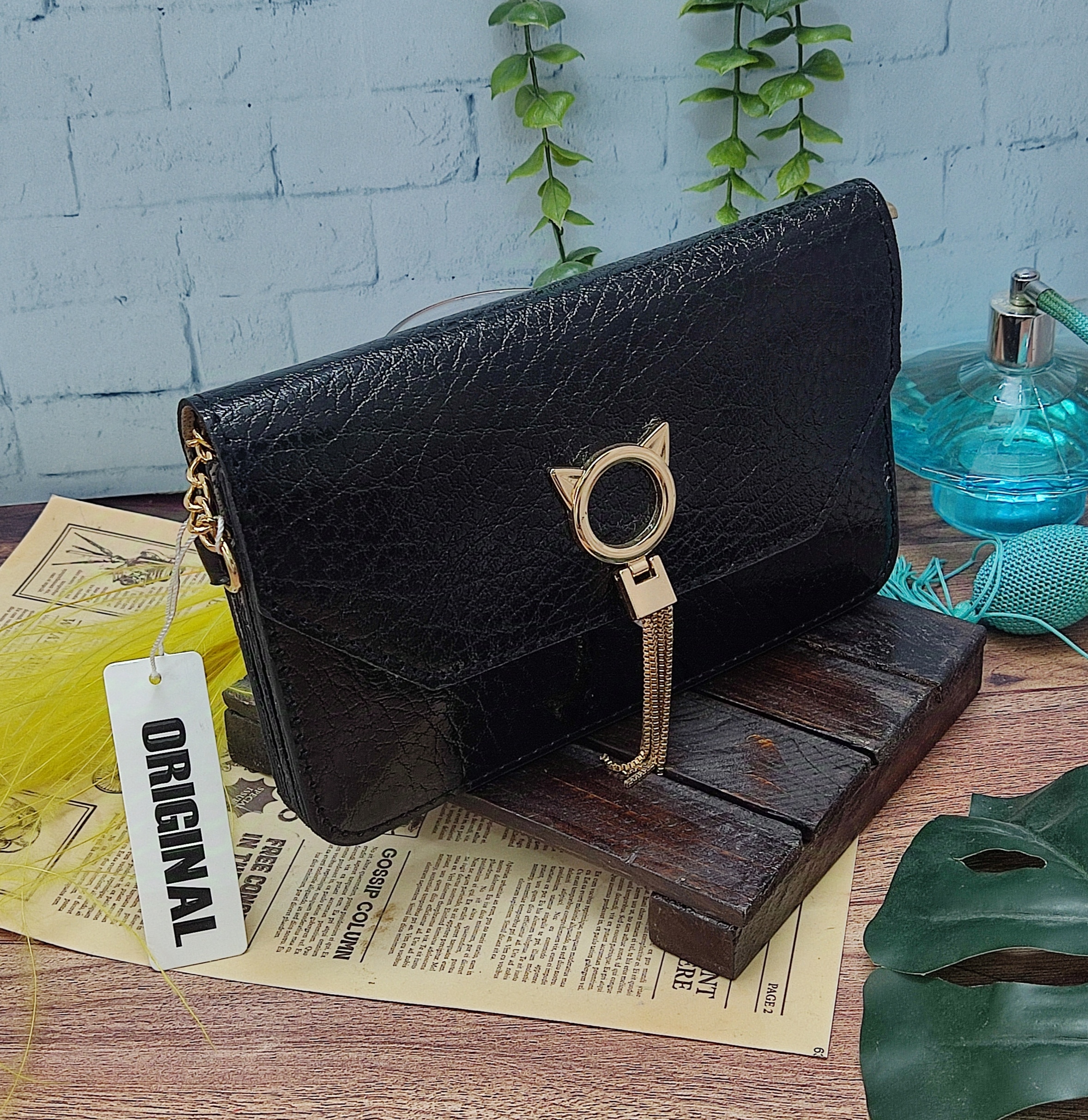 کیف زنانه مدل روباهی رنگ قرمز طرح آجری