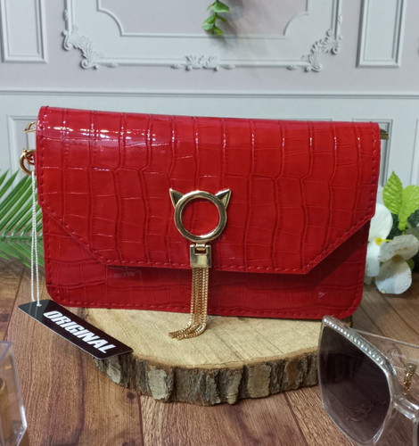 کیف زنانه مدل روباهی رنگ قرمز طرح آجری