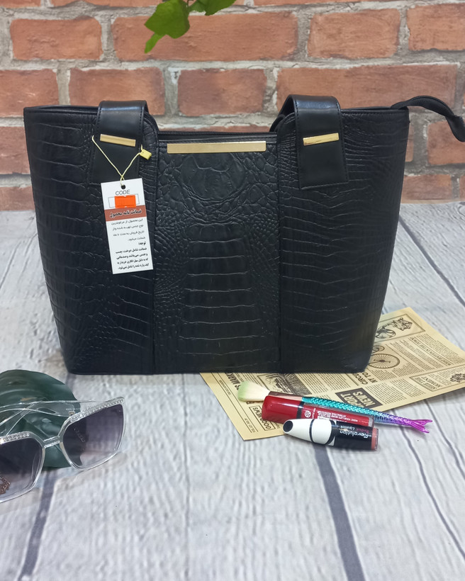 کیف زنانه جلو فلزی پوست سوسماری